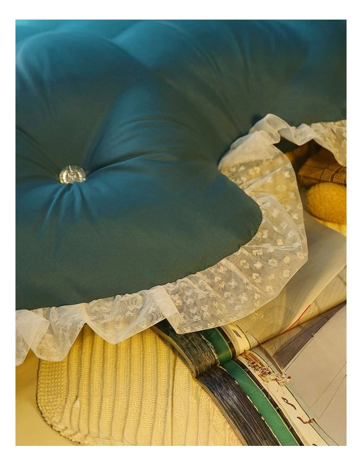 SOGA 2X 180cm Blue-Green Princess Headboard Cushion with Ruffle Lace image 7