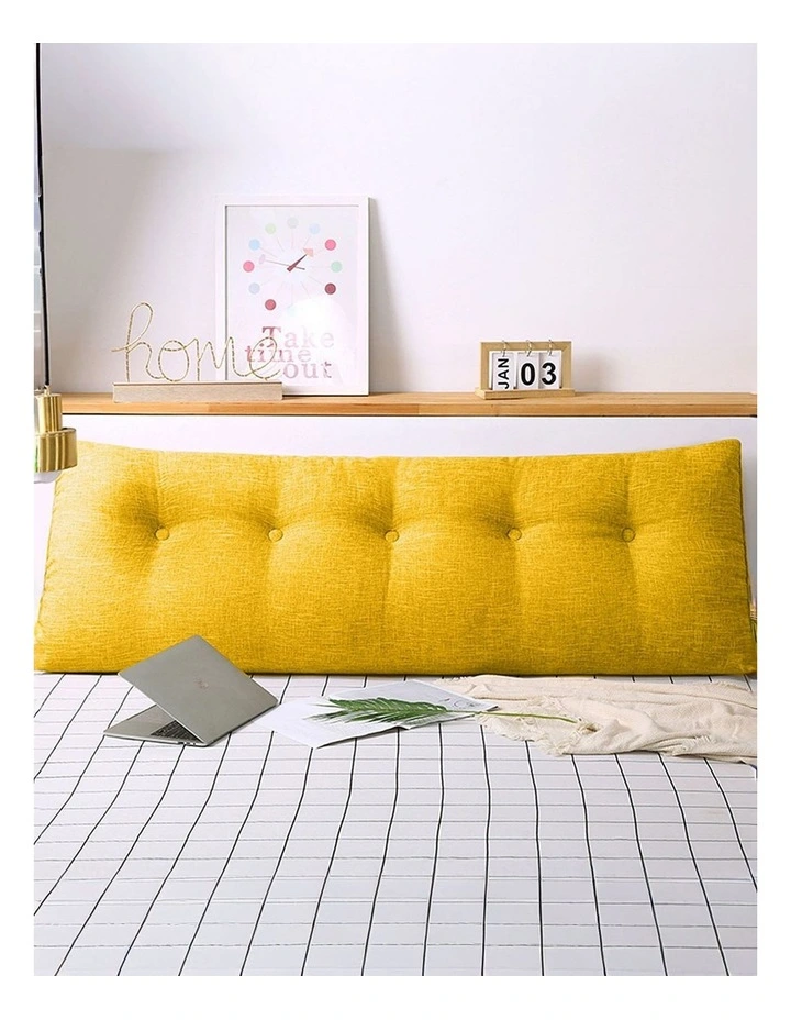 SOGA 2X 150cm Yellow Wedge Bed Pillow Headboard Cushion image 2