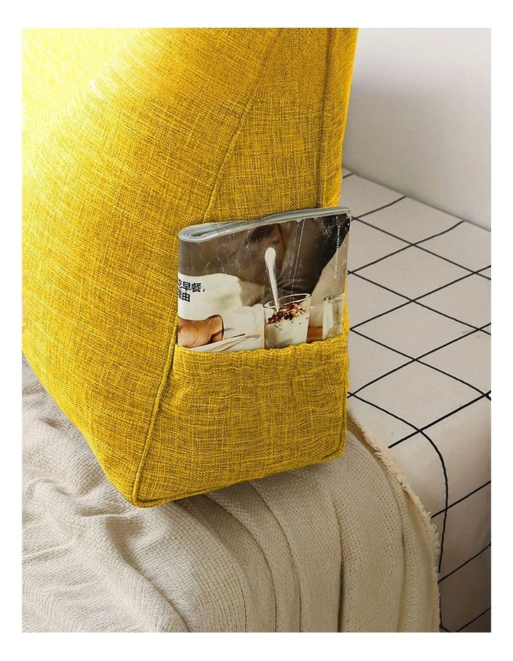 SOGA 2X 150cm Yellow Wedge Bed Pillow Headboard Cushion image 3