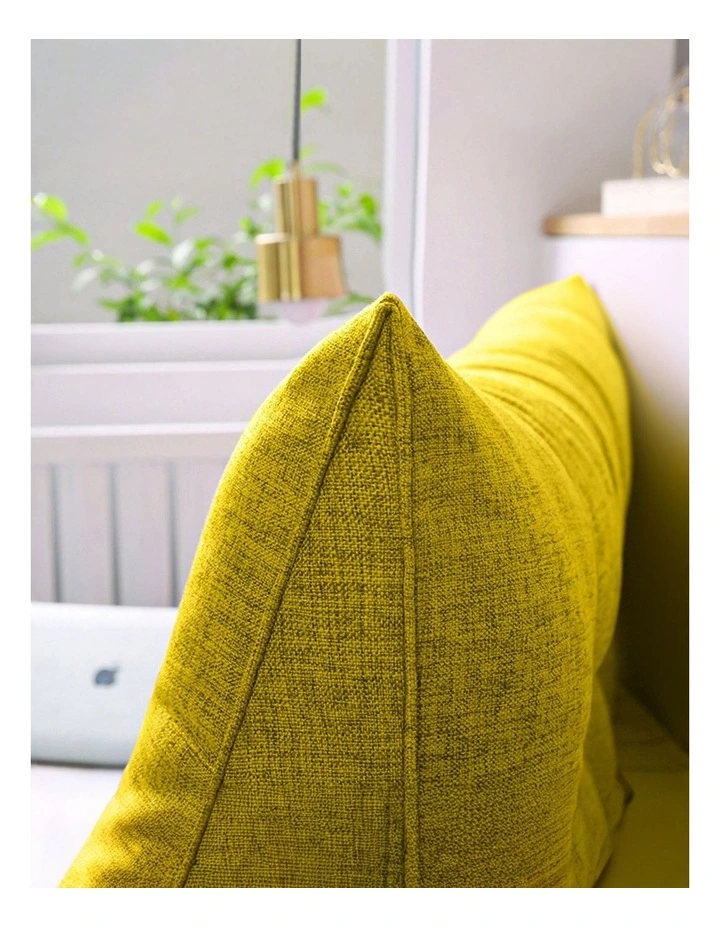 SOGA 2X 150cm Yellow Wedge Bed Pillow Headboard Cushion image 7