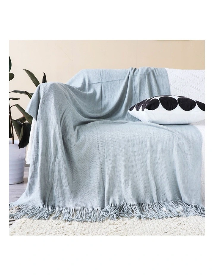 SOGA 2 Pack Grey Acrylic Knitted Throw Blanket 130x220cm image 2