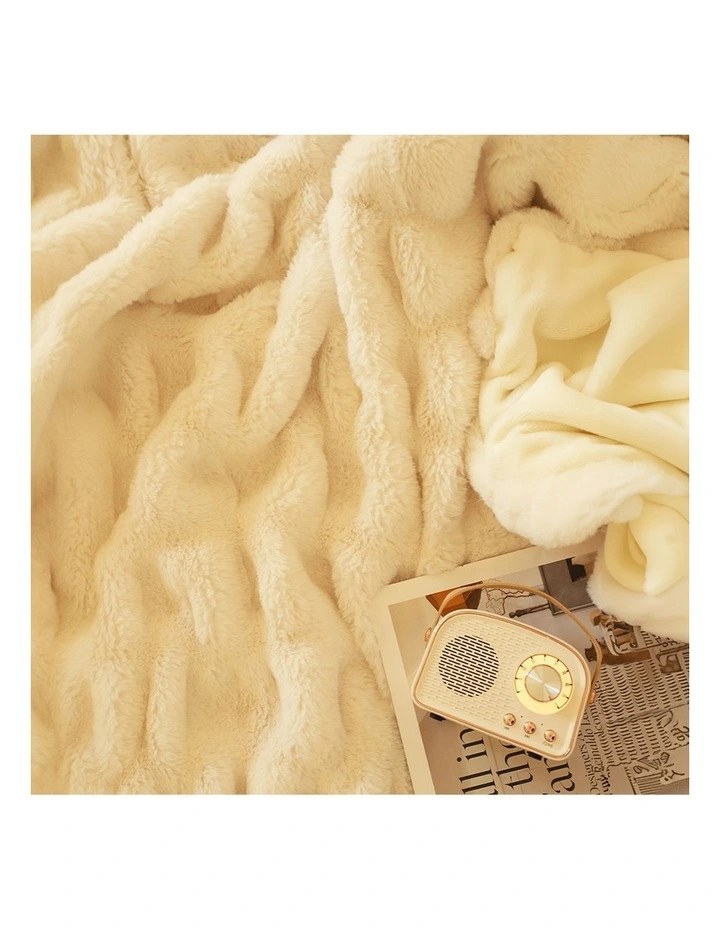 SOGA 2 Pack White Rabbit Fur Throw Blanket 150x200cm image 3