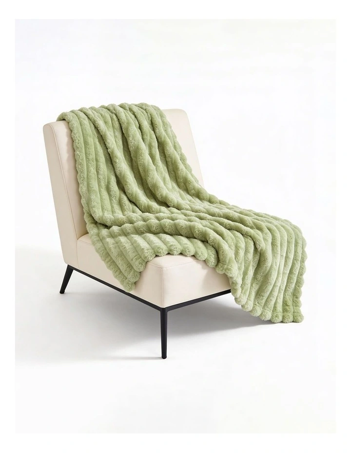 SOGA Light Green Flannel Polyester Throw Blanket 200x230cm image 1