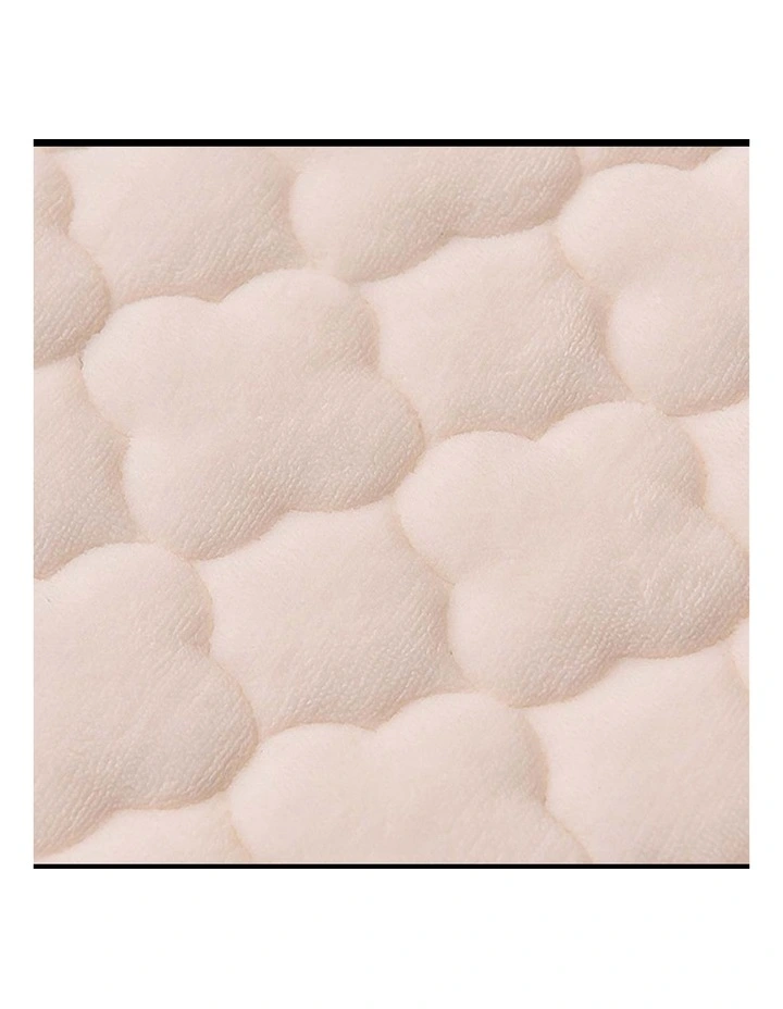 SOGA 2 Pack Beige King Clover Quilted Fleece Mattress Cover Sets with 4 Pillowcases image 7