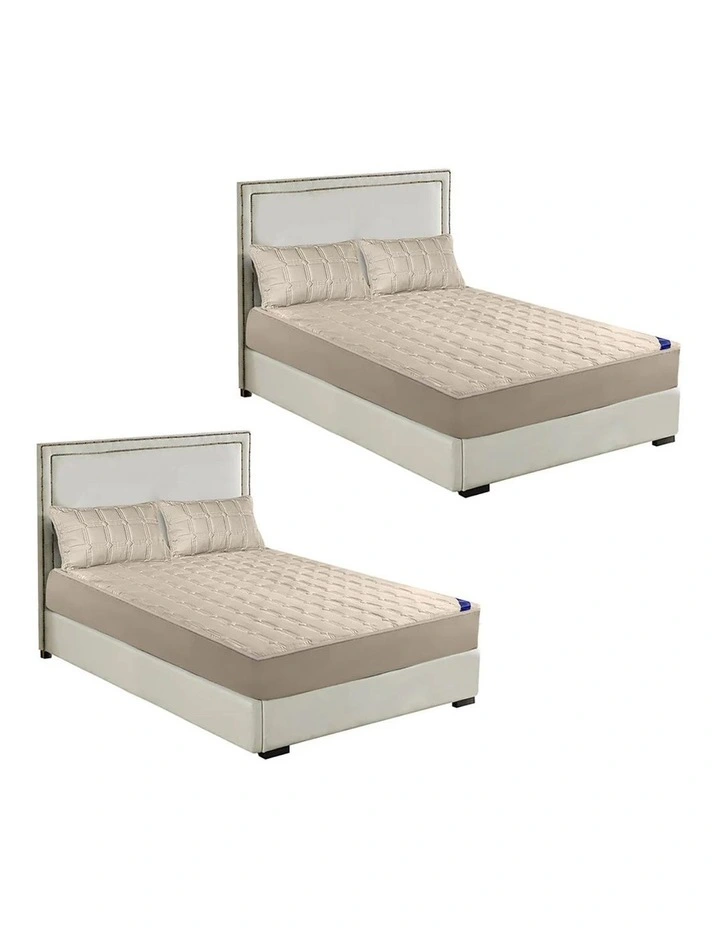 SOGA 2X Beige 153cm Wide Mattress Cover image 1