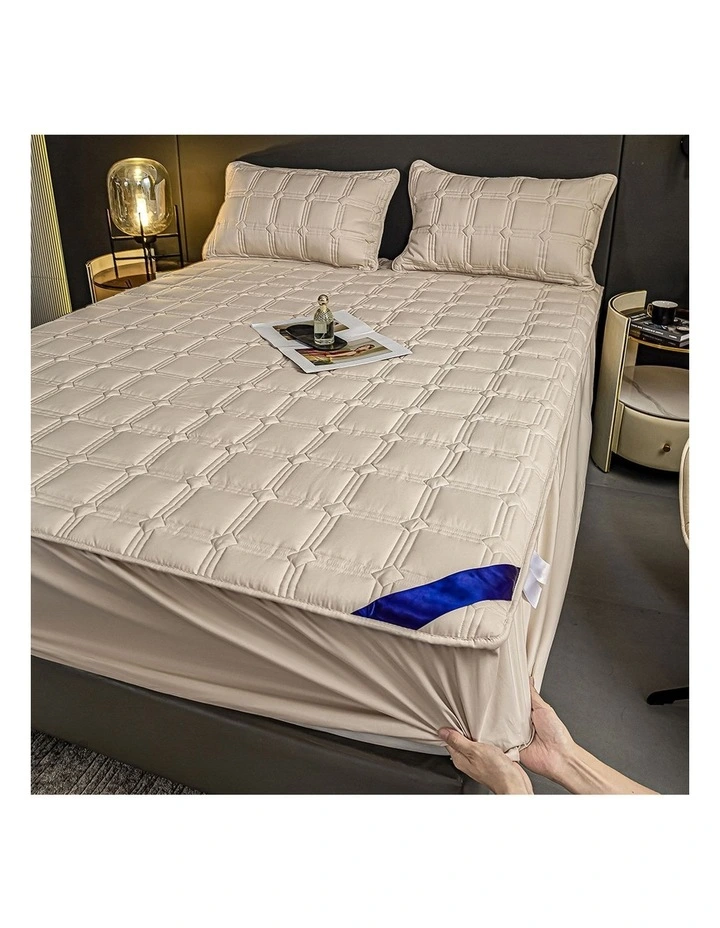 SOGA 2X Beige 153cm Wide Mattress Cover image 7