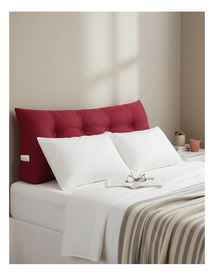 SOGA 120cm Rose Red Triangular Wedge Bed Backrest Headboard Cushion image 2