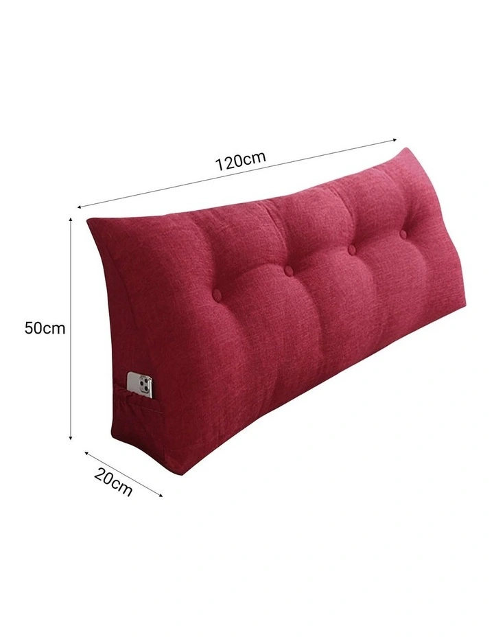 SOGA 120cm Rose Red Triangular Wedge Bed Backrest Headboard Cushion image 4