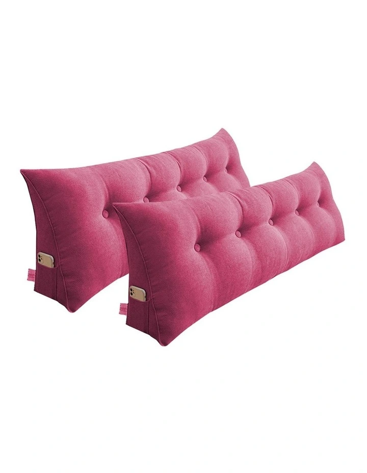 SOGA 2X 150cm Crabapple Red Triangular Wedge Headboard Backrest Cushion image 1