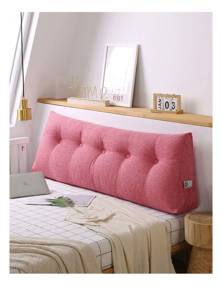 SOGA 2X 150cm Crabapple Red Triangular Wedge Headboard Backrest Cushion image 3