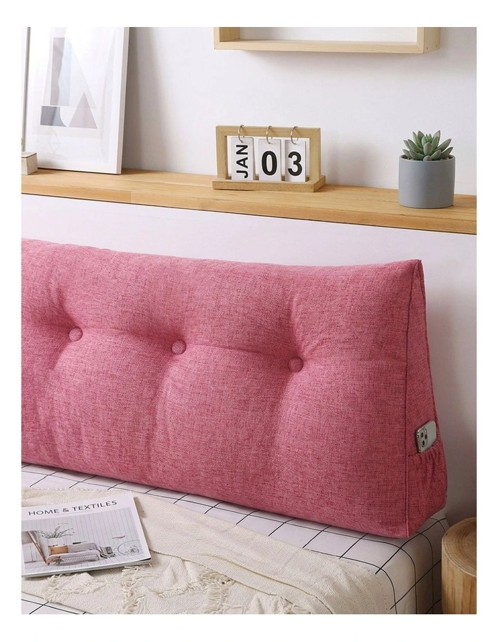SOGA 2X 150cm Crabapple Red Triangular Wedge Headboard Backrest Cushion image 5