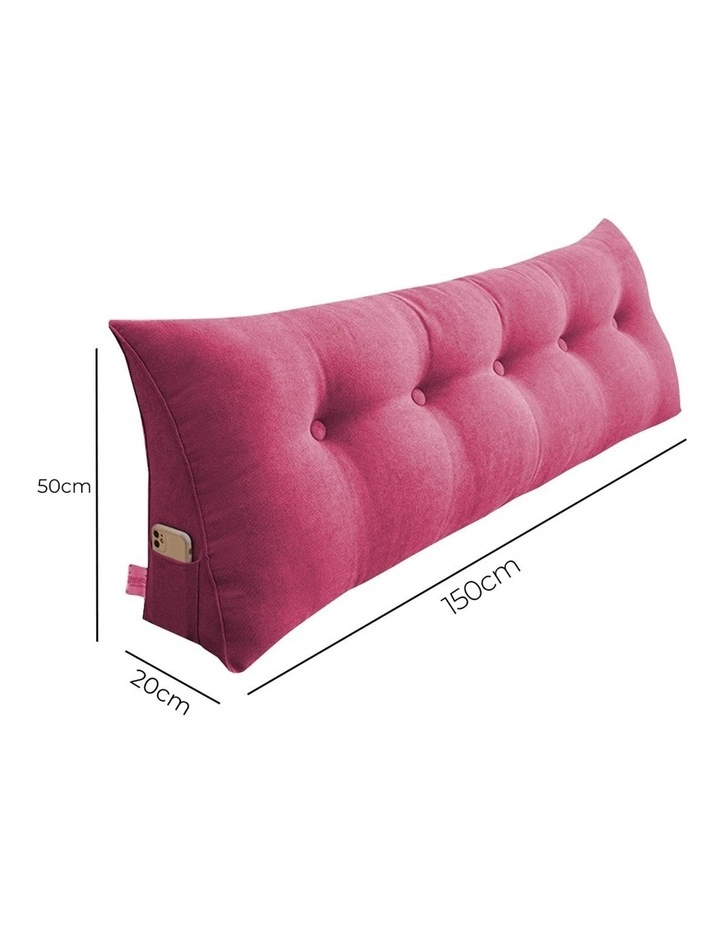 SOGA 2X 150cm Crabapple Red Triangular Wedge Headboard Backrest Cushion image 7