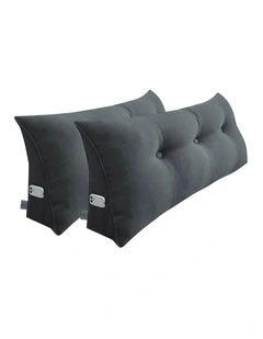 SOGA 2X 100cm Dark Grey Triangular Wedge Bed Pillow Headboard Cushion