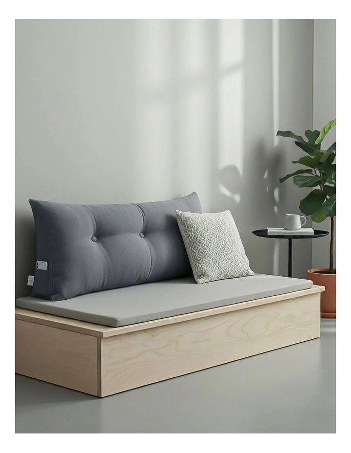SOGA 2X 100cm Dark Grey Triangular Wedge Bed Pillow Headboard Cushion image 3