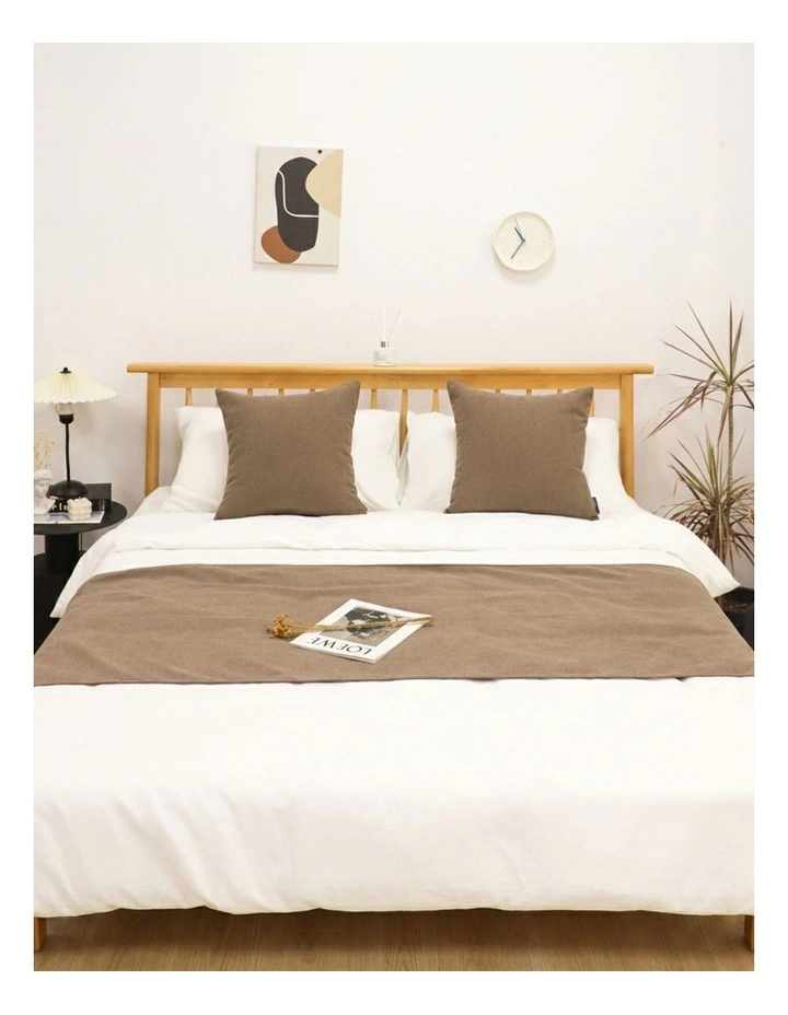 SOGA 1.8m Bed Light Brown Vintage Scarf Runner Bedding Tail Pad Flag For Home Hotel Set of 3 image 2