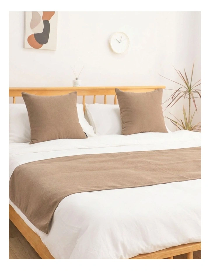 SOGA 1.8m Bed Light Brown Vintage Scarf Runner Bedding Tail Pad Flag For Home Hotel Set of 3 image 3
