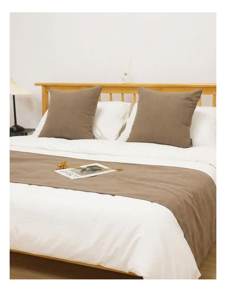 SOGA 1.8m Bed Light Brown Vintage Scarf Runner Bedding Tail Pad Flag For Home Hotel Set of 3 image 4