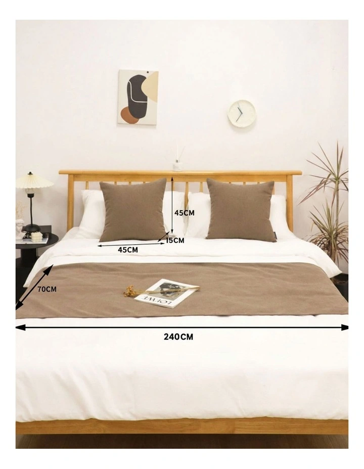 SOGA 1.8m Bed Light Brown Vintage Scarf Runner Bedding Tail Pad Flag For Home Hotel Set of 3 image 5