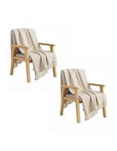 SOGA 2X Beige Polyester Throw Blanket Soft Cozy Sofa Bed