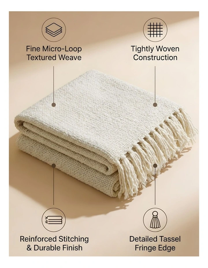SOGA 2X Beige Polyester Throw Blanket Soft Cozy Sofa Bed image 6