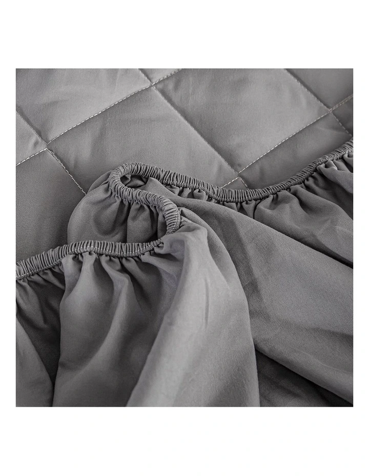 SOGA 2 Pack Grey Queen Cross-Hatch Quilted Mattress Cover Sets with 4 Pillowcases image 5
