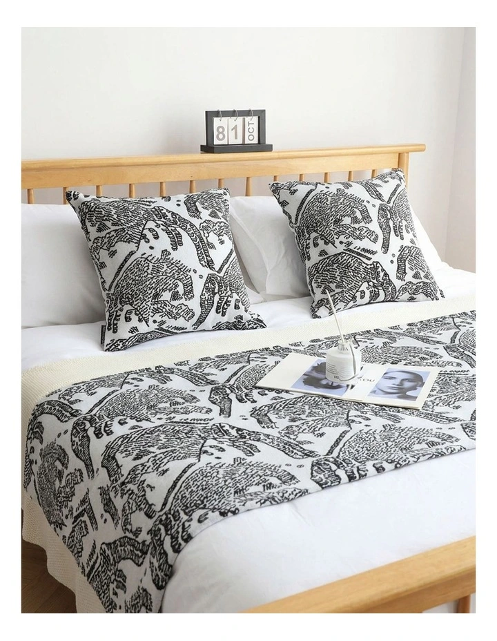 SOGA 1.8m Light Black Luxury Mottled Bed Runner Vintage Bedding Set of 3 image 4