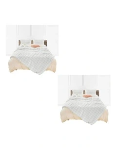 SOGA 2 Pack White Rabbit Fur Throw Blanket 160x200cm