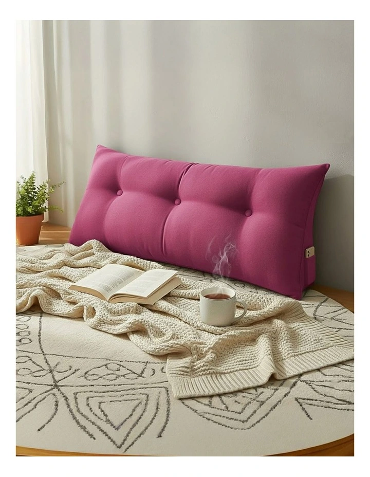 SOGA 2X 100cm Crabapple Red Triangular Wedge Bed Backrest Headboard Cushion image 2