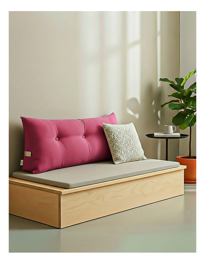 SOGA 2X 100cm Crabapple Red Triangular Wedge Bed Backrest Headboard Cushion image 3