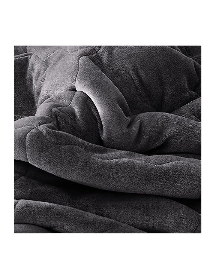 SOGA 2 Pack Dark Grey Thick Flannel Throw Blanket 200x220cm image 5