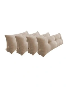 SOGA 4X 100cm Beige Triangular Wedge Bed Pillow Headboard Backrest Bedside Tatami Cushion Home Decor