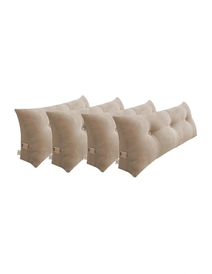 SOGA 4X 100cm Beige Triangular Wedge Bed Pillow Headboard Backrest Bedside Tatami Cushion Home Decor image 1