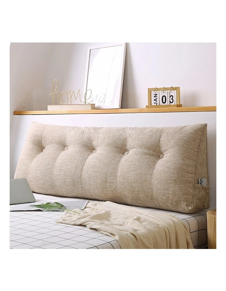 SOGA 4X 100cm Beige Triangular Wedge Bed Pillow Headboard Backrest Bedside Tatami Cushion Home Decor image 2