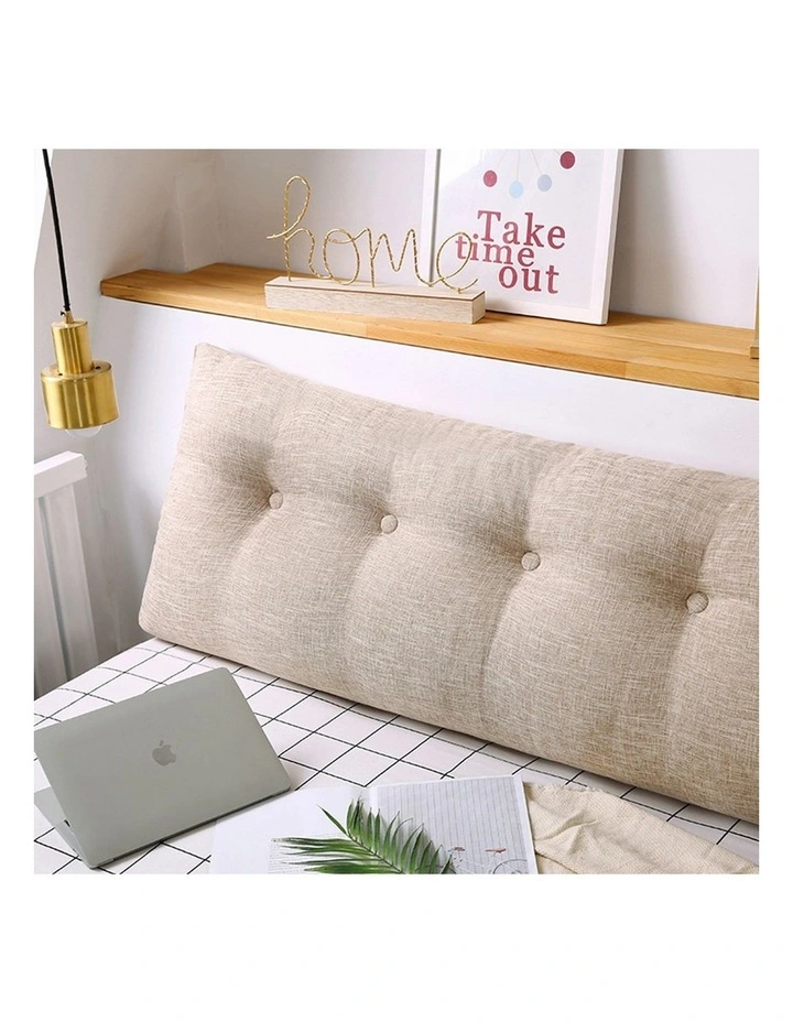SOGA 4X 100cm Beige Triangular Wedge Bed Pillow Headboard Backrest Bedside Tatami Cushion Home Decor image 3