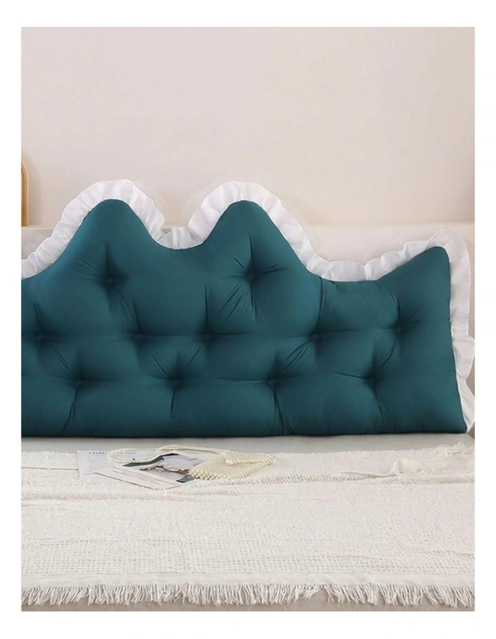 SOGA 2X 90cm Crown Pillows Tufted Teal Headboard Cushion Set image 7