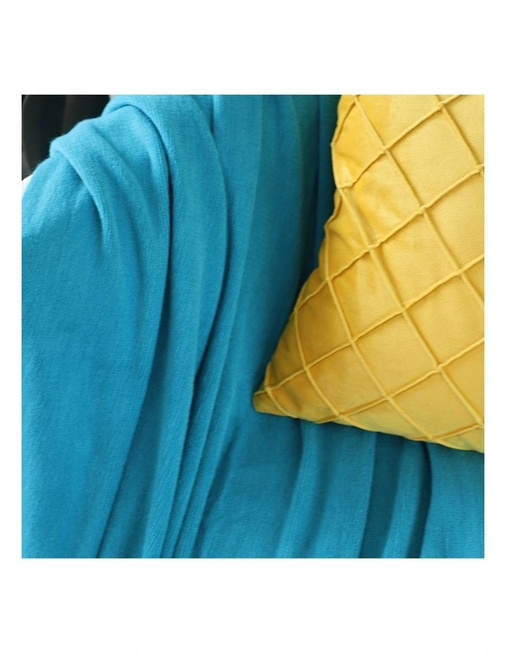 SOGA 2 Pack Blue Acrylic Knitted Throw Blanket 130x220cm image 6