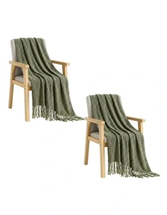 SOGA 2 Pack Green Polyester Throw Blanket 40x30x6cm