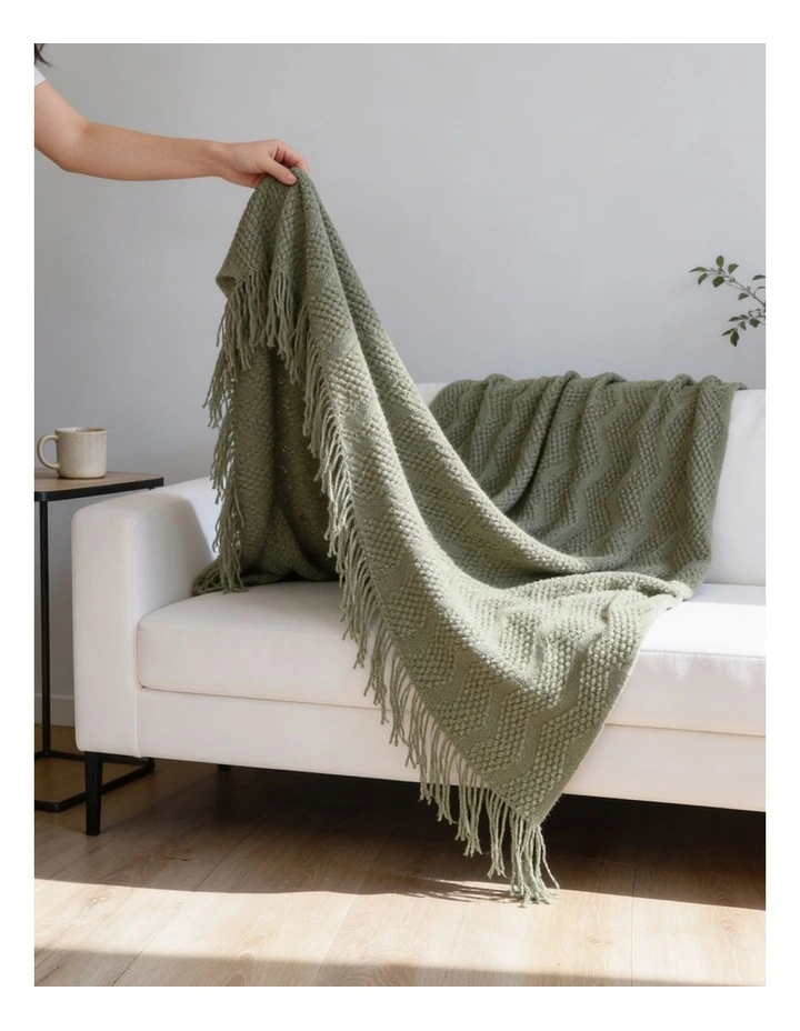 SOGA 2 Pack Green Polyester Throw Blanket 40x30x6cm image 5
