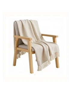 SOGA Beige Polyester Throw Blanket 40x35x8cm