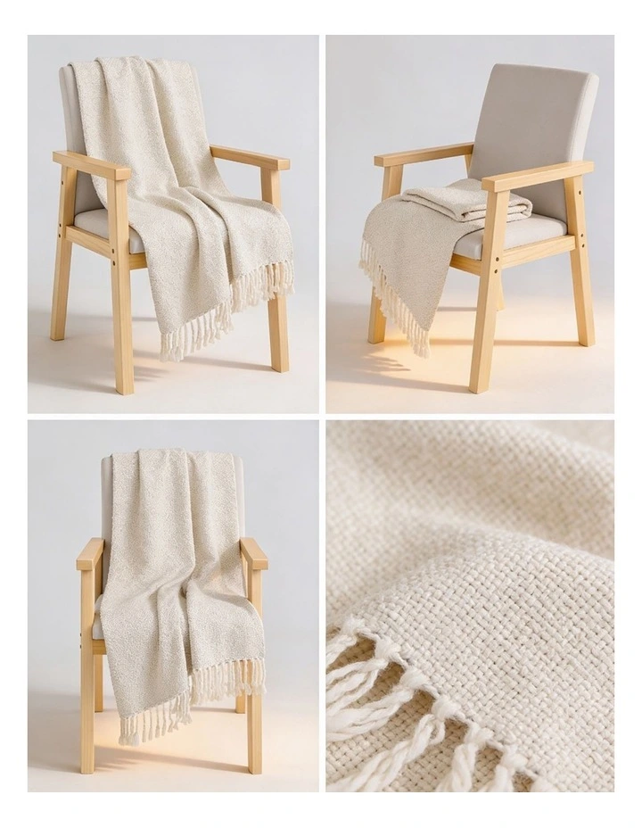 SOGA Beige Polyester Throw Blanket 40x35x8cm image 2