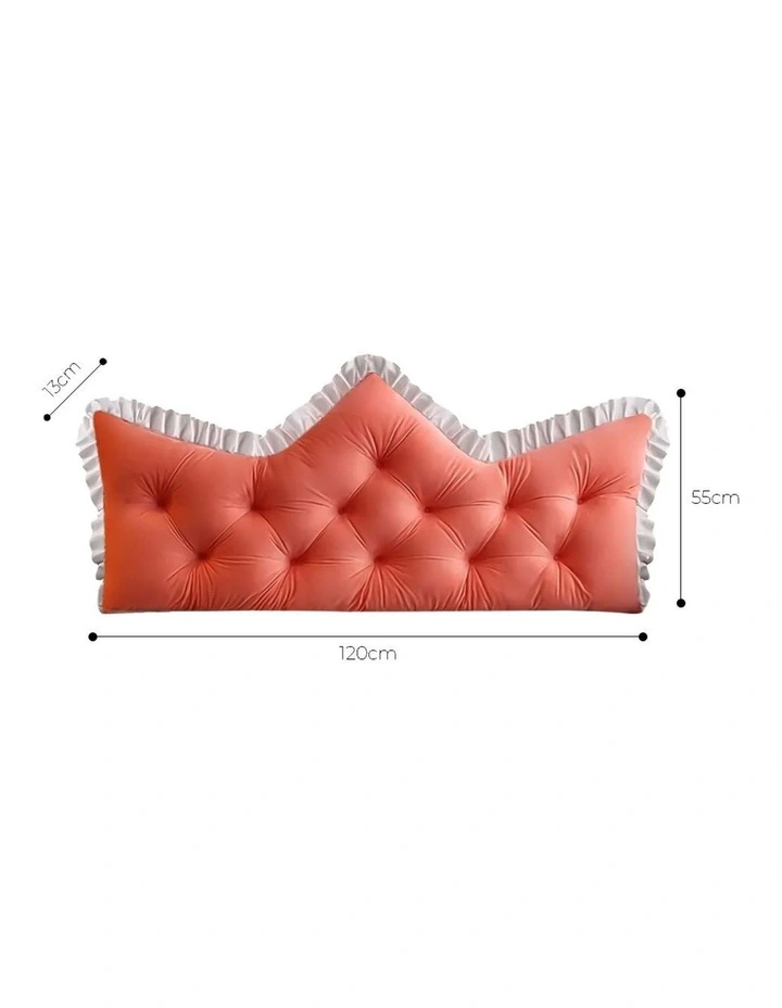 SOGA 2x 120cm Pink Tufted Crown Headboard Pillow Cushion Bed Backrest Bedroom Support Decor image 5
