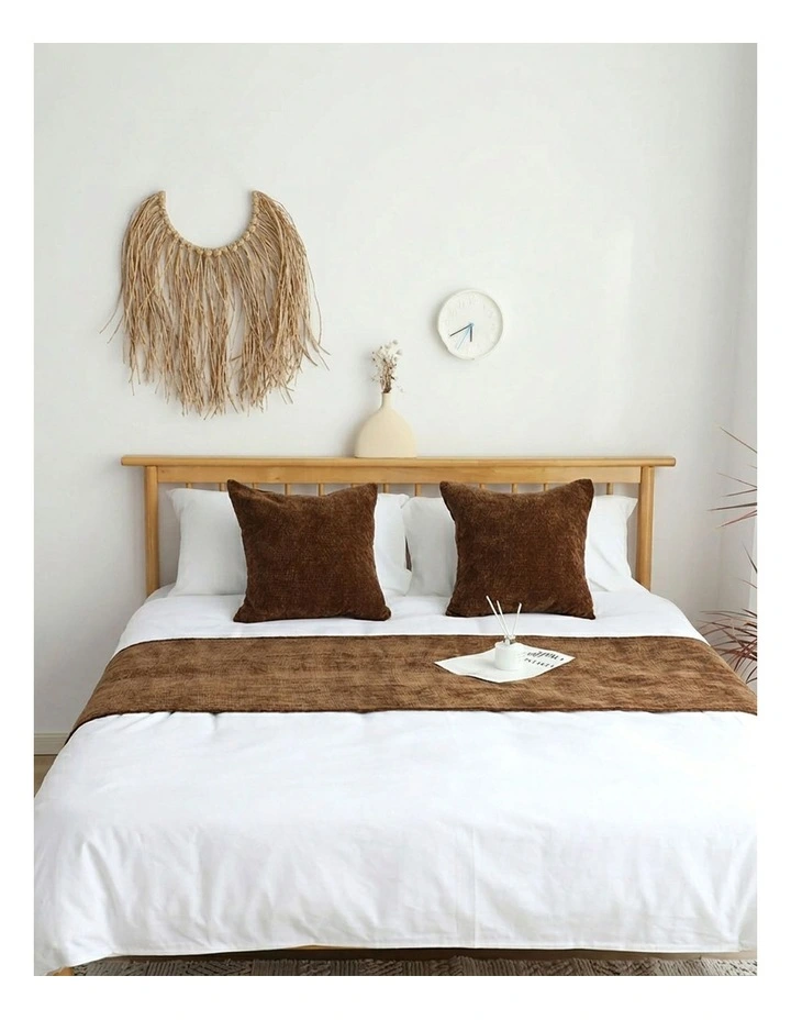 SOGA 70cm Brown Vintage Bed Scarf Runner Bedding Tail Pad Flag For Home Hotel Set of 3 image 2