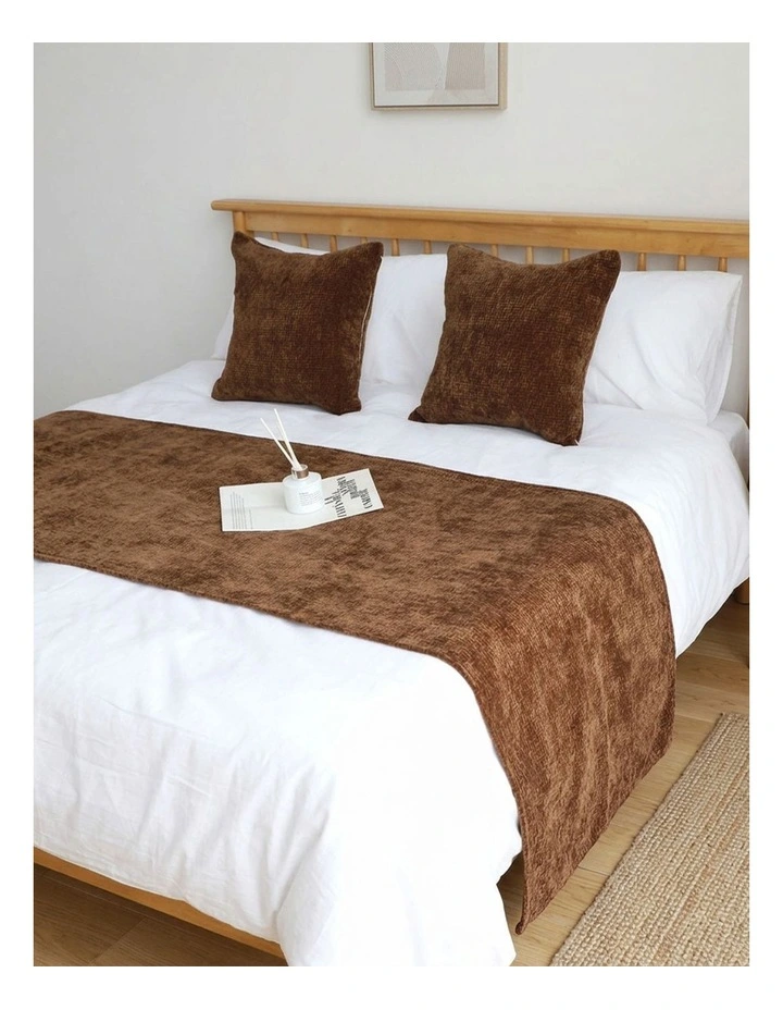 SOGA 70cm Brown Vintage Bed Scarf Runner Bedding Tail Pad Flag For Home Hotel Set of 3 image 3
