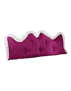 SOGA 150cm Burgundy Princess Headboard Cushion with Ruffle Lace