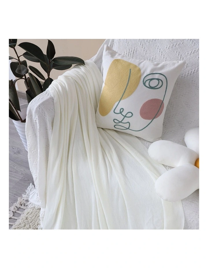 SOGA 2 Pack White Acrylic Knitted Throw Blanket 130x220cm image 6