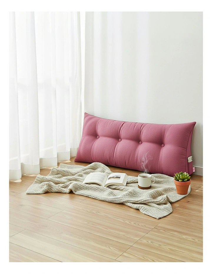 SOGA 2X 120cm Crabapple Red Wedge Bed Pillow Headboard Cushion image 2