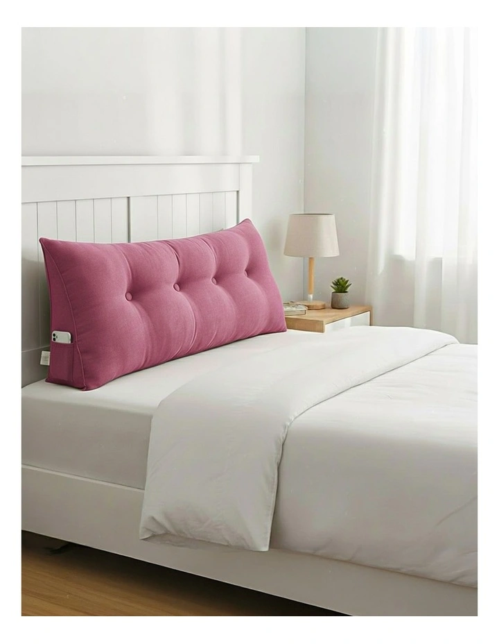 SOGA 2X 120cm Crabapple Red Wedge Bed Pillow Headboard Cushion image 3