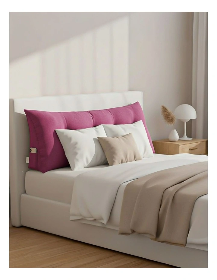 SOGA 2X 120cm Crabapple Red Wedge Bed Pillow Headboard Cushion image 5