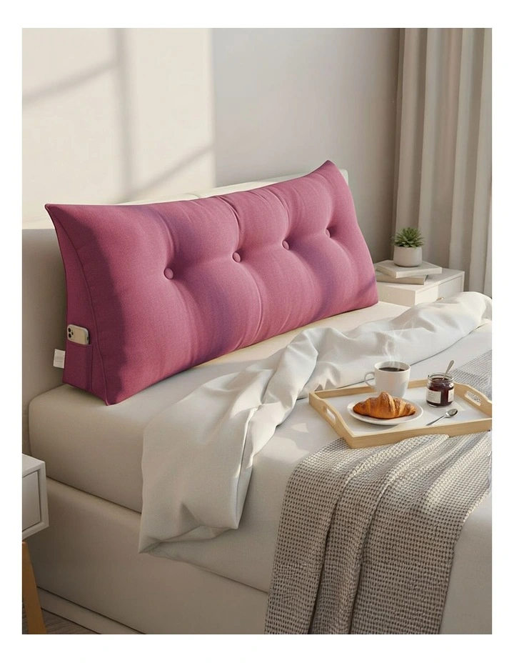 SOGA 2X 120cm Crabapple Red Wedge Bed Pillow Headboard Cushion image 6