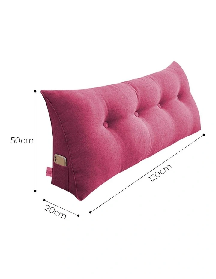SOGA 2X 120cm Crabapple Red Wedge Bed Pillow Headboard Cushion image 7